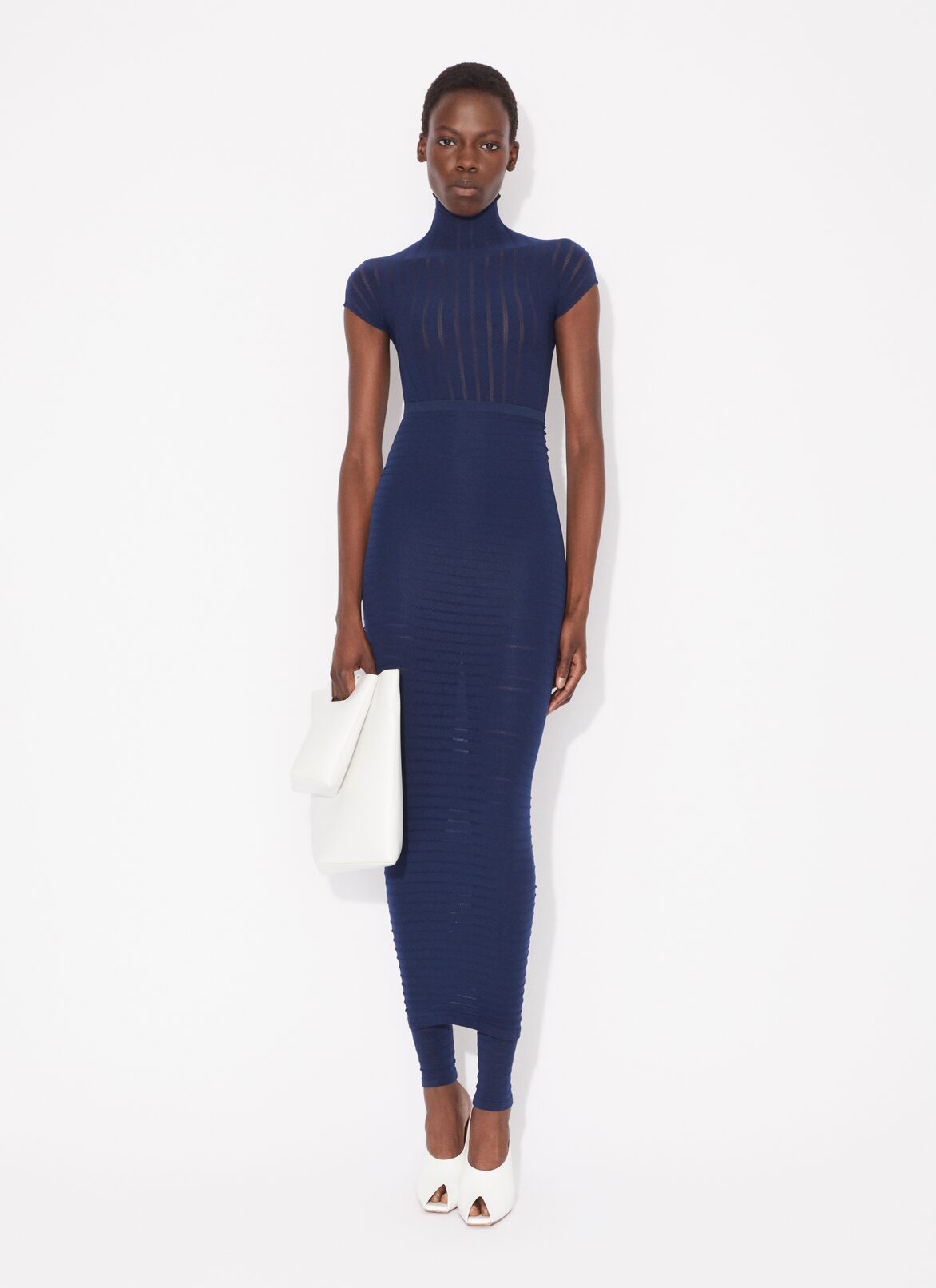 SHEER STRIPES LEGGING ALAÏA BLUE SHEER STRIPES LEGGING